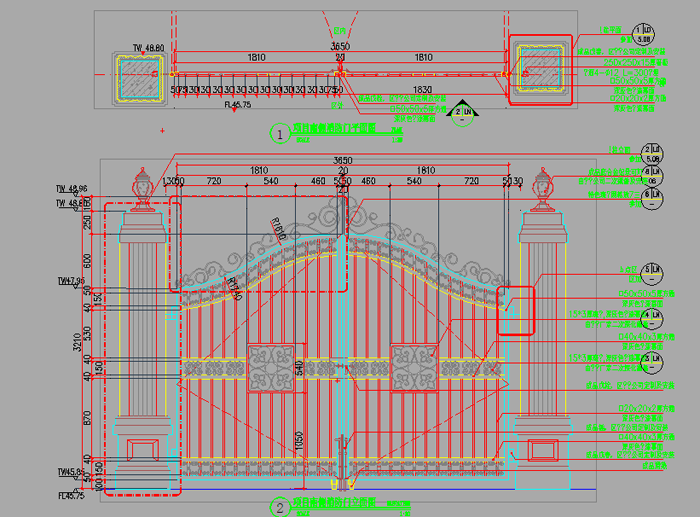 鐵藝大門CAD圖