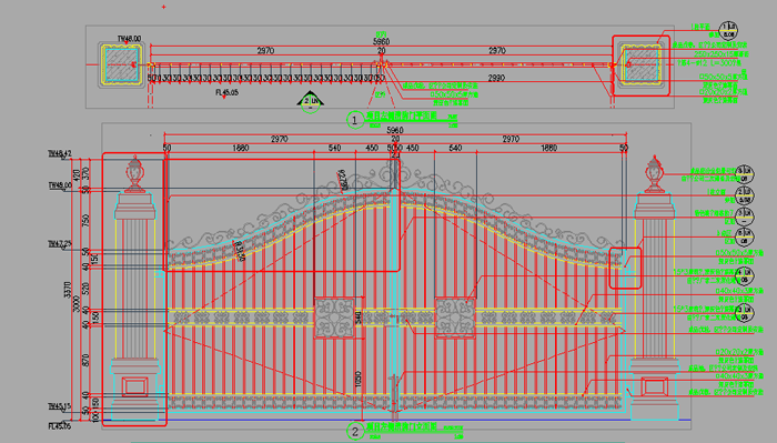 鐵藝大門CAD圖