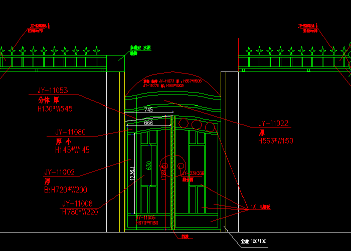 鐵藝大門設計CAD