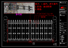 小區(qū)馬鋼鑄造鐵藝圍欄CAD圖