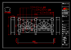 高檔別墅鐵藝護欄CAD圖