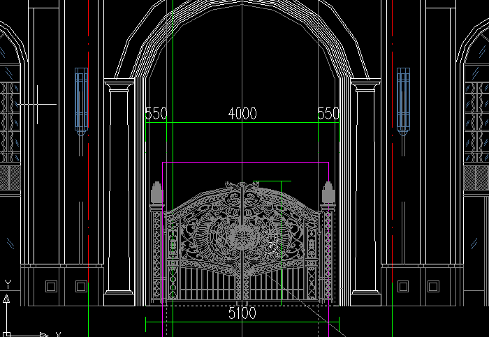 鐵藝大門cad